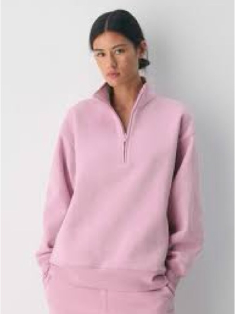 Aritzia Pink Half-Zip Pullover Sweatshirt M